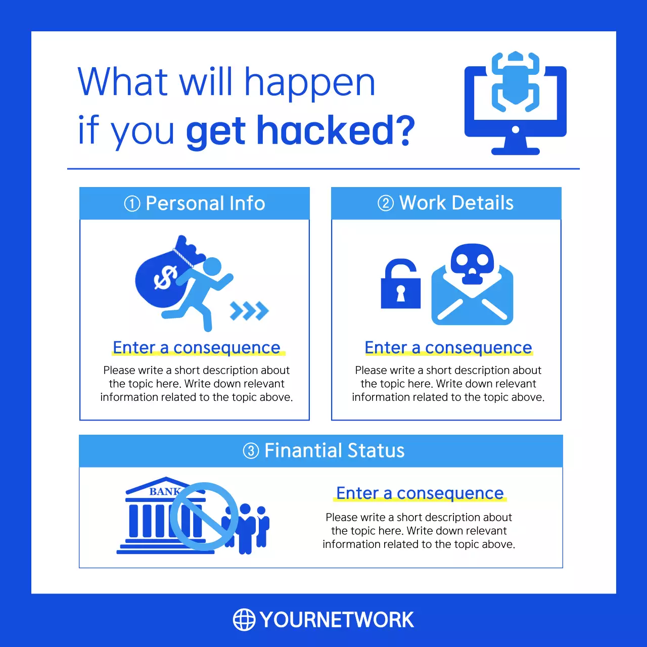 Blue Modern Password Guide Instagram Carousel