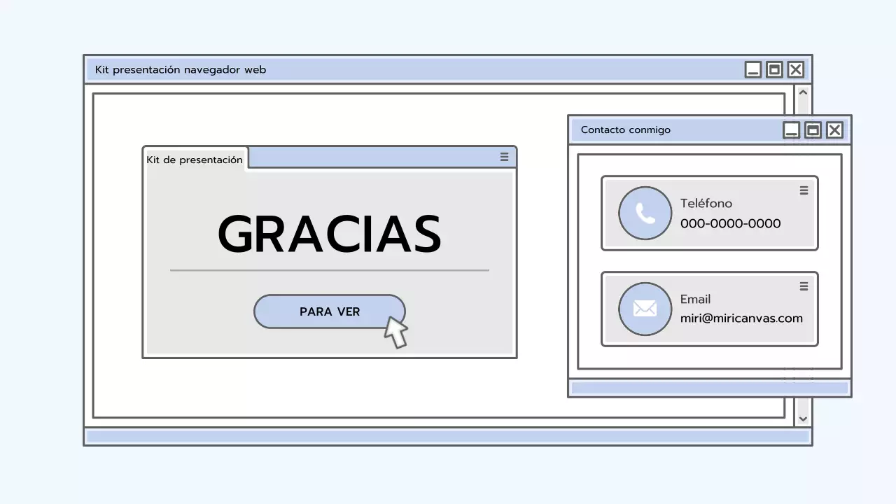 Kit de presentación con un concepto de navegador azul claro