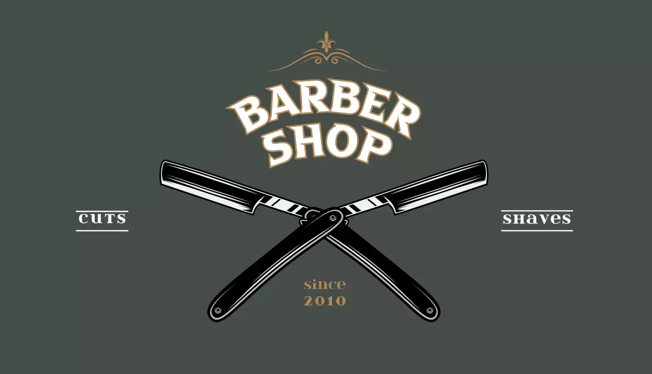 Green Vintage Barber Business Card