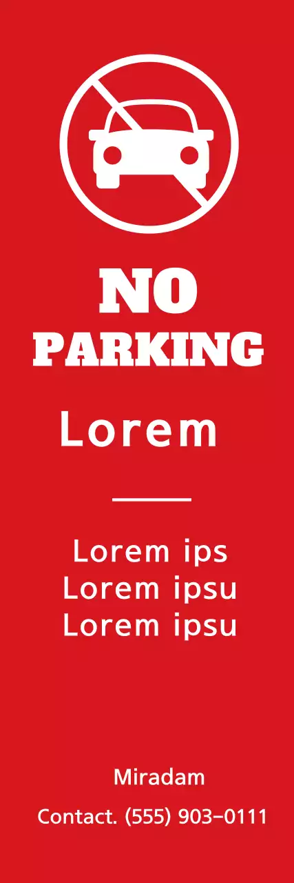 Faixa de Aviso de Estacionamento Simples Vermelha