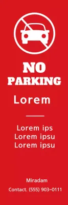 Faixa de Aviso de Estacionamento Simples Vermelha