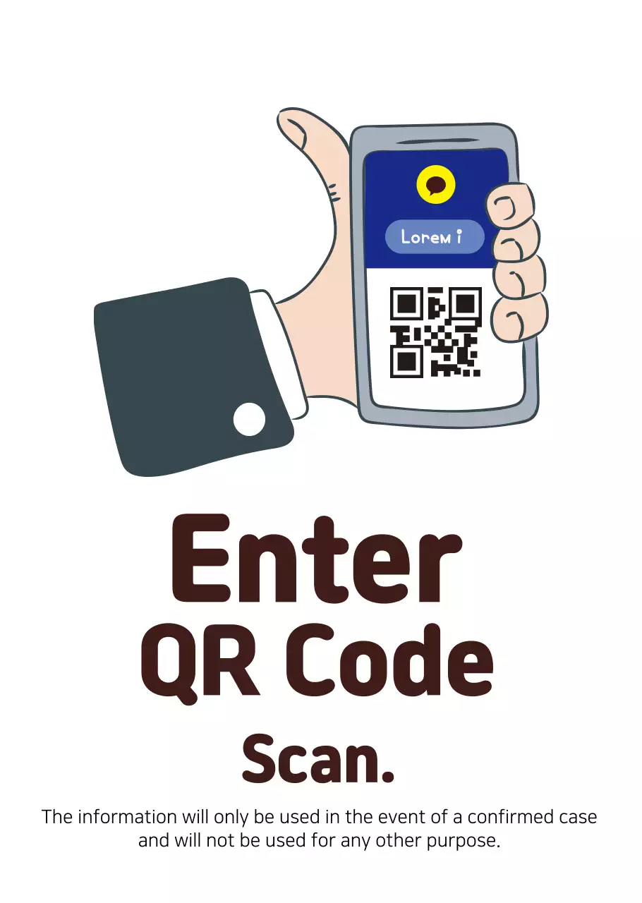 Hand Illustration QR Code Corona Listing Transparent Poster