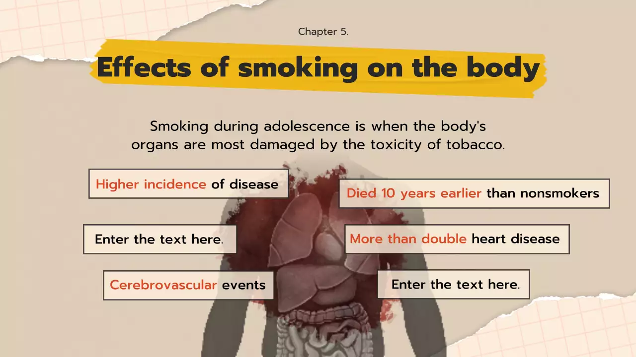 Beige Retro Teen Smoking Announcement Presentation