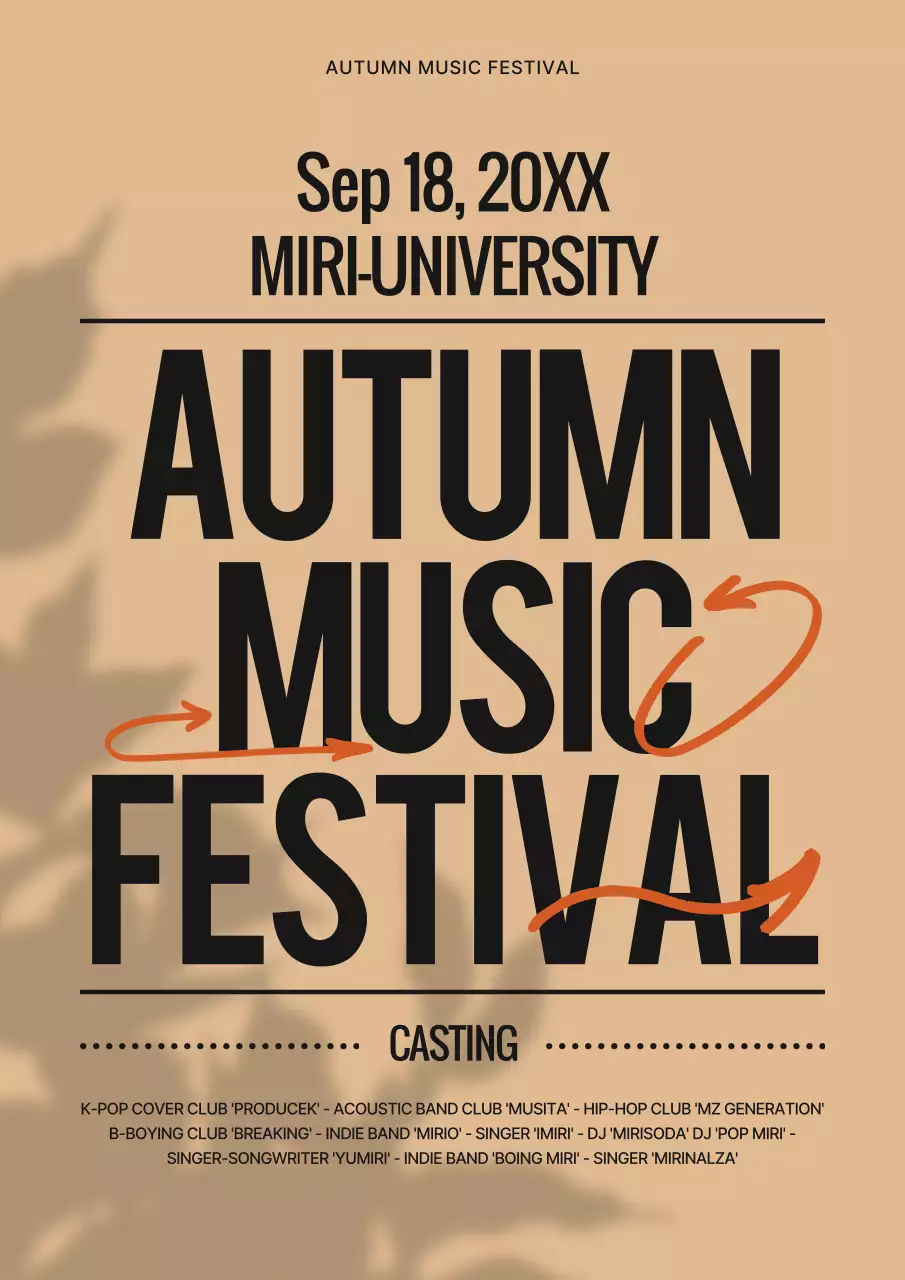 Beige Retro Music Event Poster