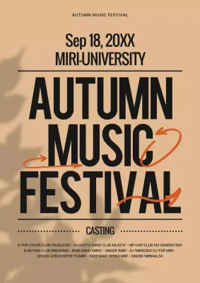 Beige Retro Music Event Poster