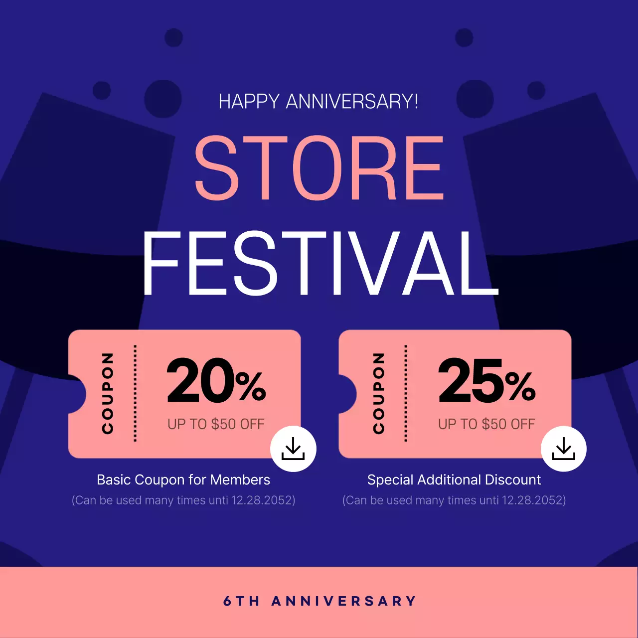 Navy Modern Store Promotion Social Media Post