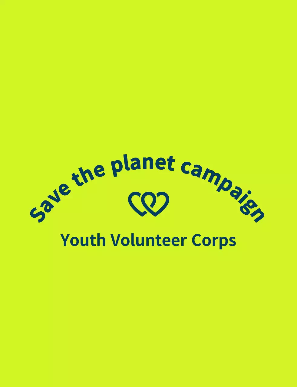 A clean service organization symbol logo style in light green and navy blue for a global environmental campaign organization.