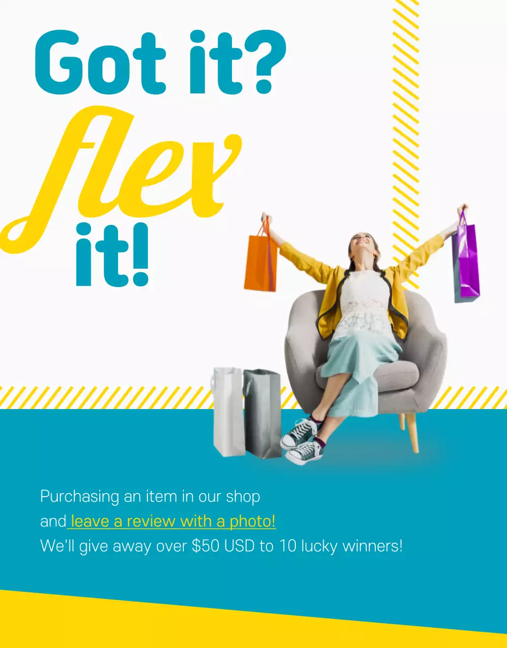 Poster Promosi Belanja Trendi Kuning