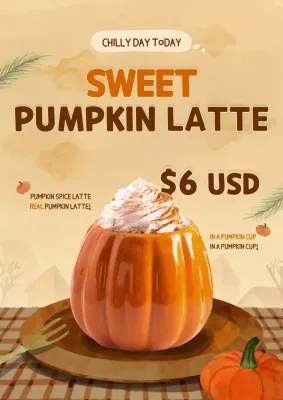 Promote a beverage with an orange, cozy concept