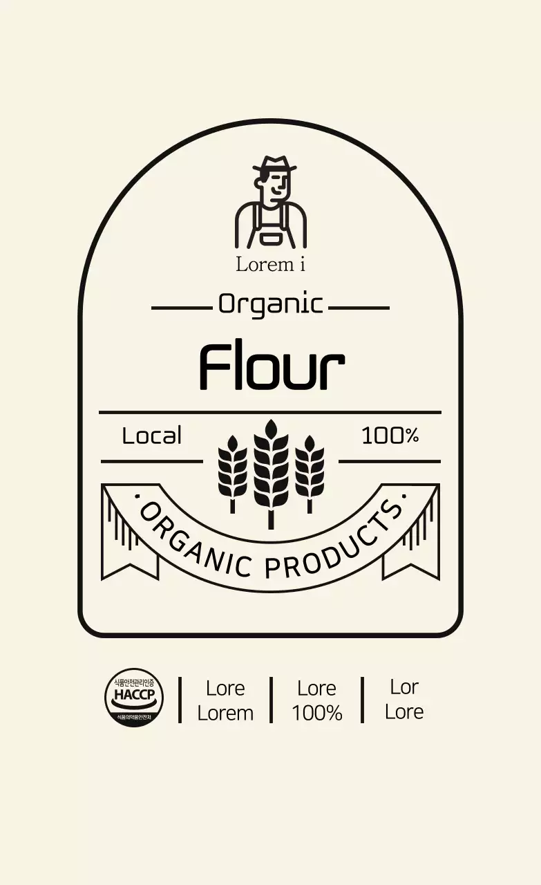 Nhãn bột mì cổ điển màu be