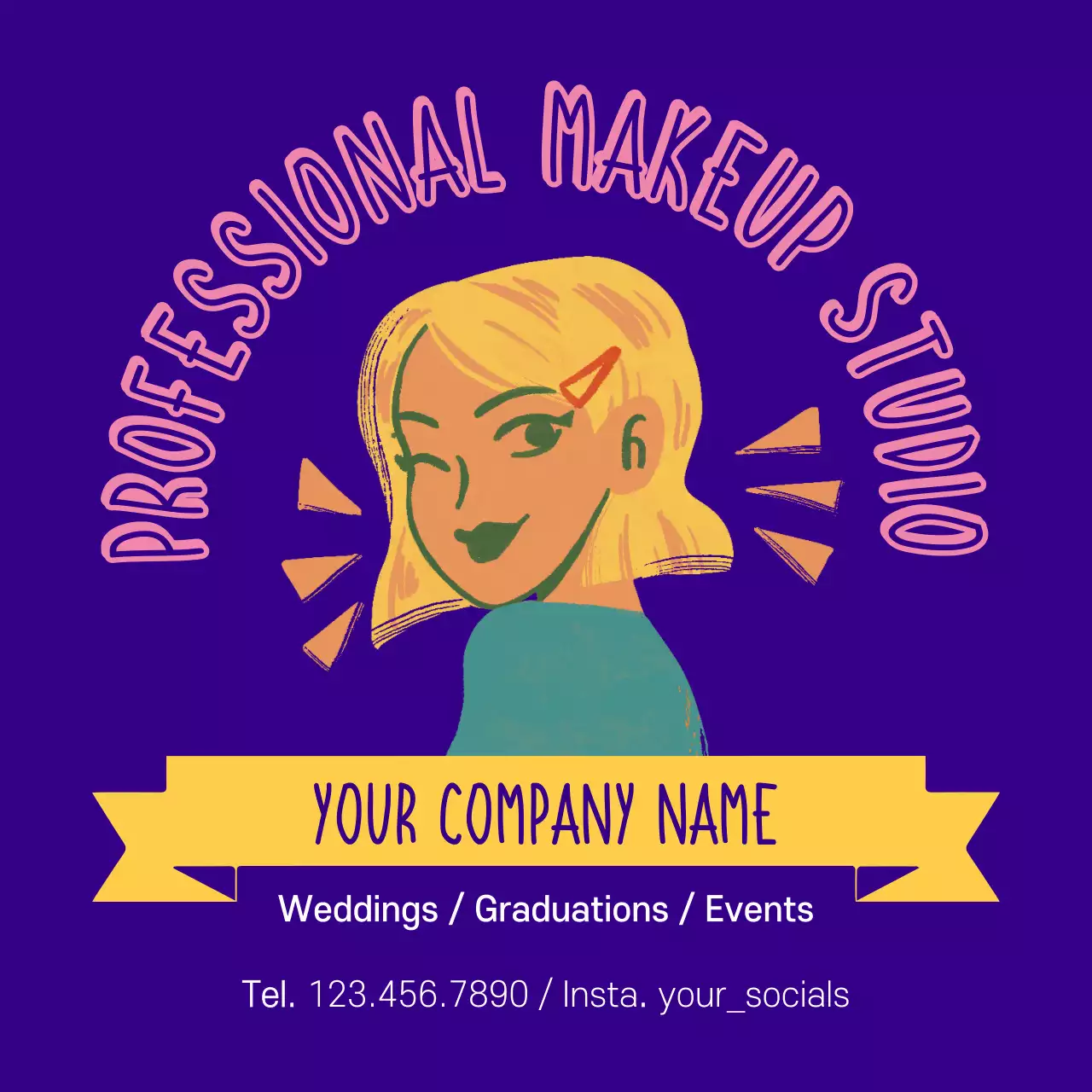 Purple Trendy Makeup Promotion Instagram Post