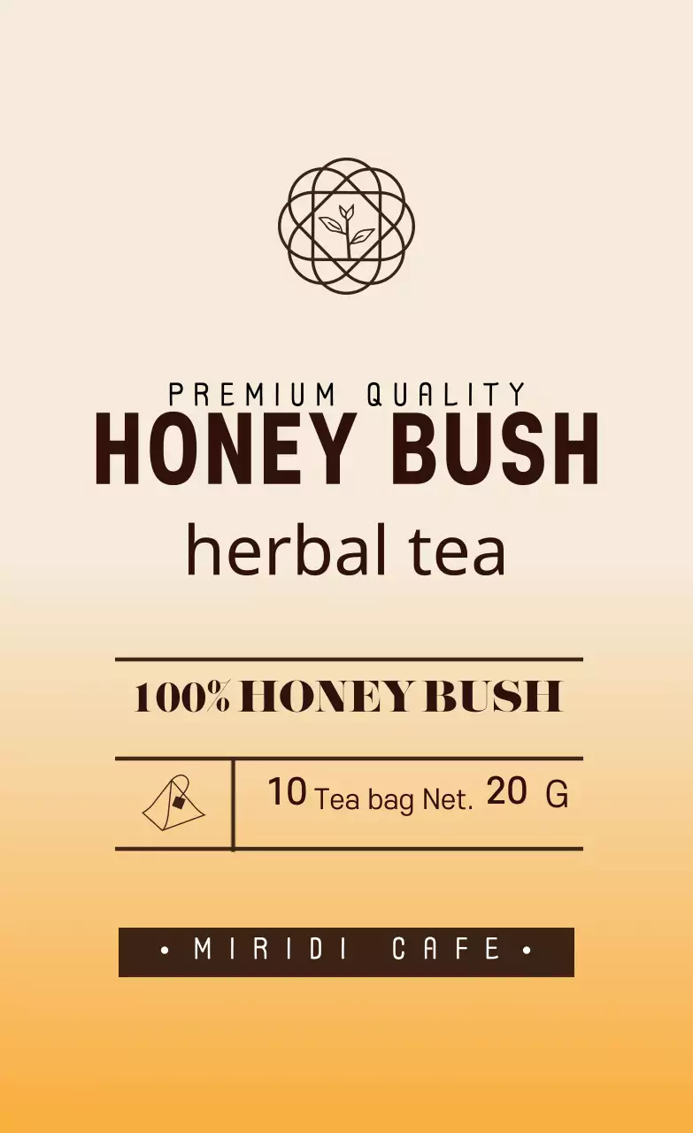 Nhãn trà mật ong cafe minh họa màu vàng