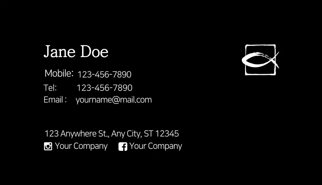 Black illustration simple restaurant business card