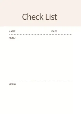 Simple checklist design poster in beige color