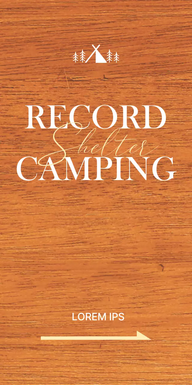 A campground office location with an emotional concept featuring a white and yellow campground illustration