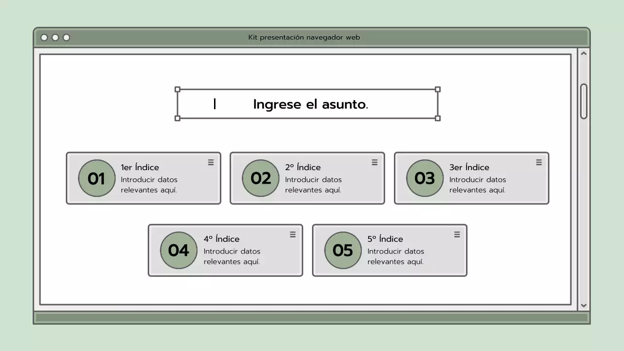 Kit de presentación con un concepto de navegador azul claro