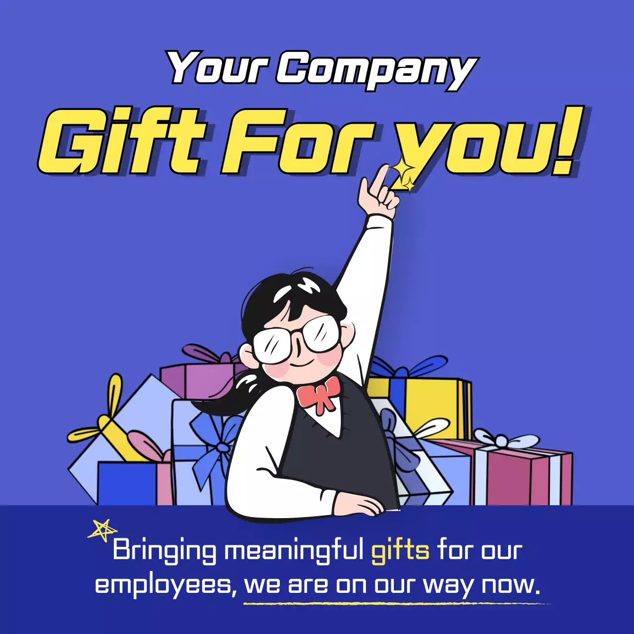 Blue Trendy Gift Promotion Social Media Post