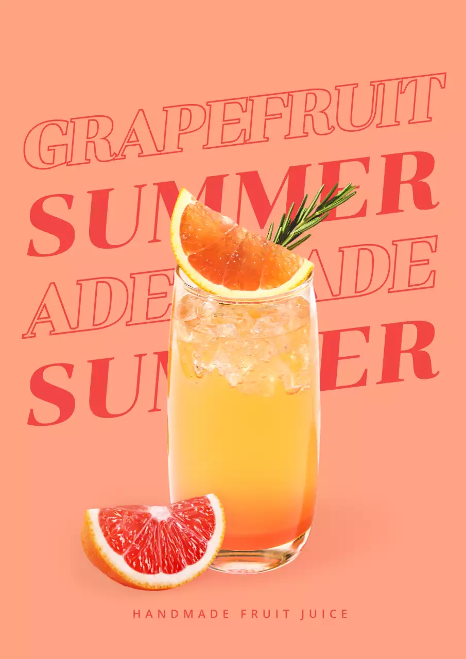 Coral Trendy Juice Promotion Poster