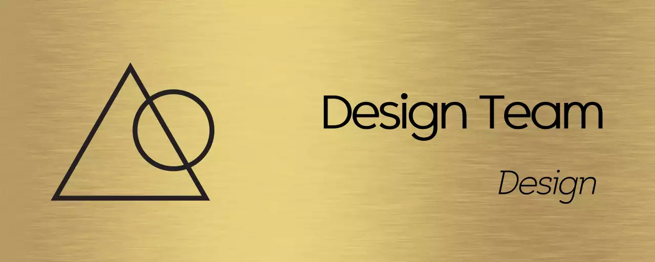 Placeholder signage with black corporate department names and simple icon illustrations.