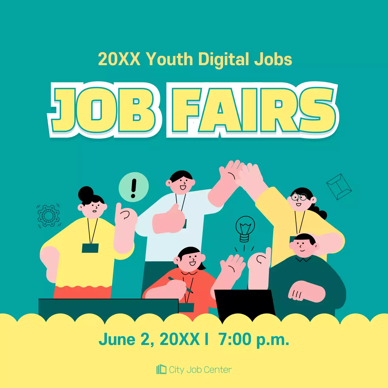 Teal Trendy Job Event Instagram Post