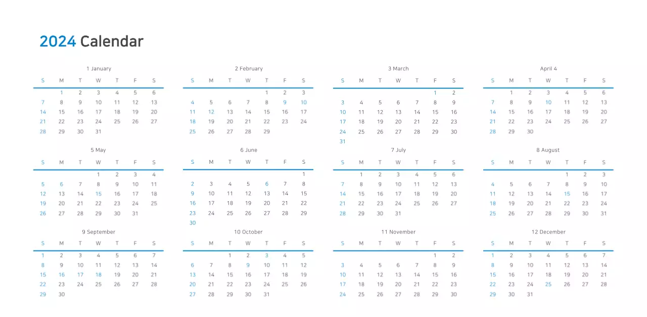 White and simple corporate desk calendar