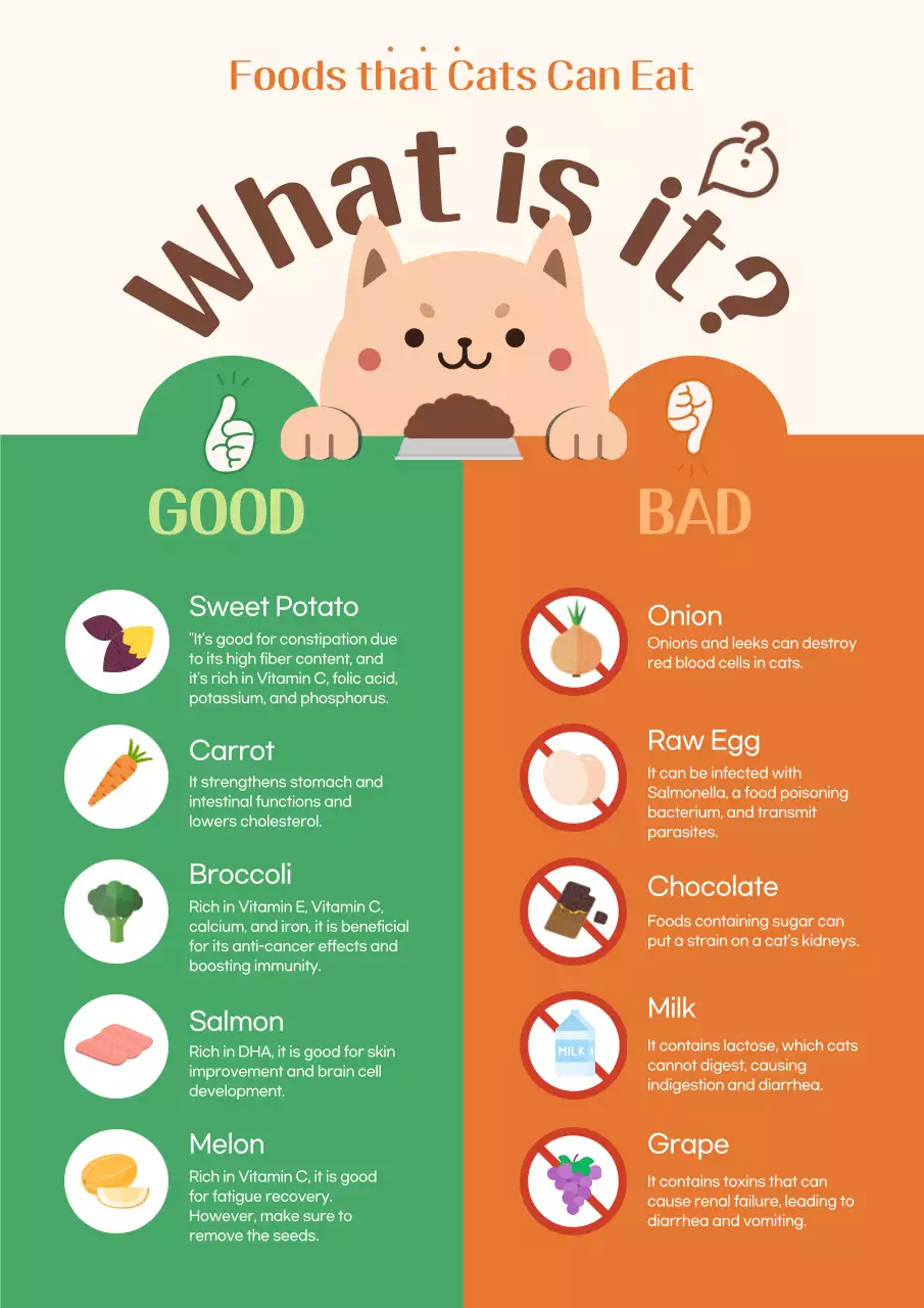 Beige Modern Cat Food Guide Poster