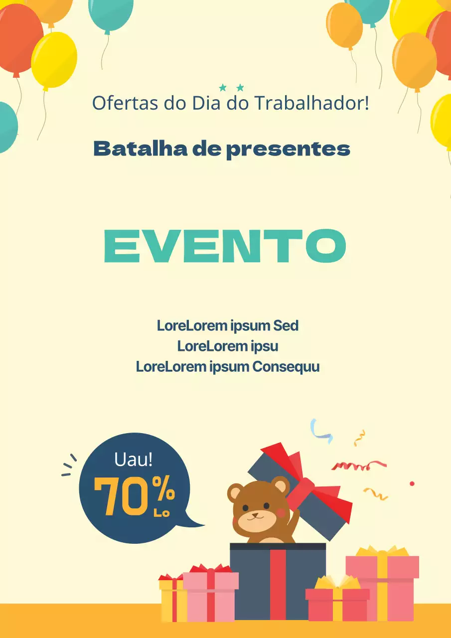 Cartaz promocional amarelo simples para um evento