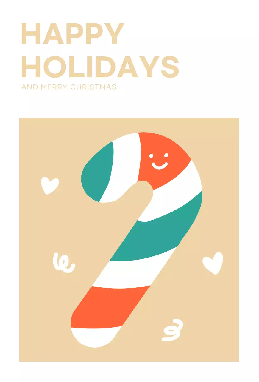 White Cute Christmas Candy Christmas Postcard Postcard