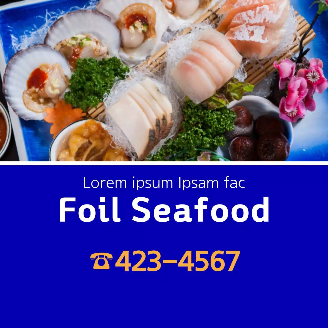 Blue Minimal Seafood Promotion Banner