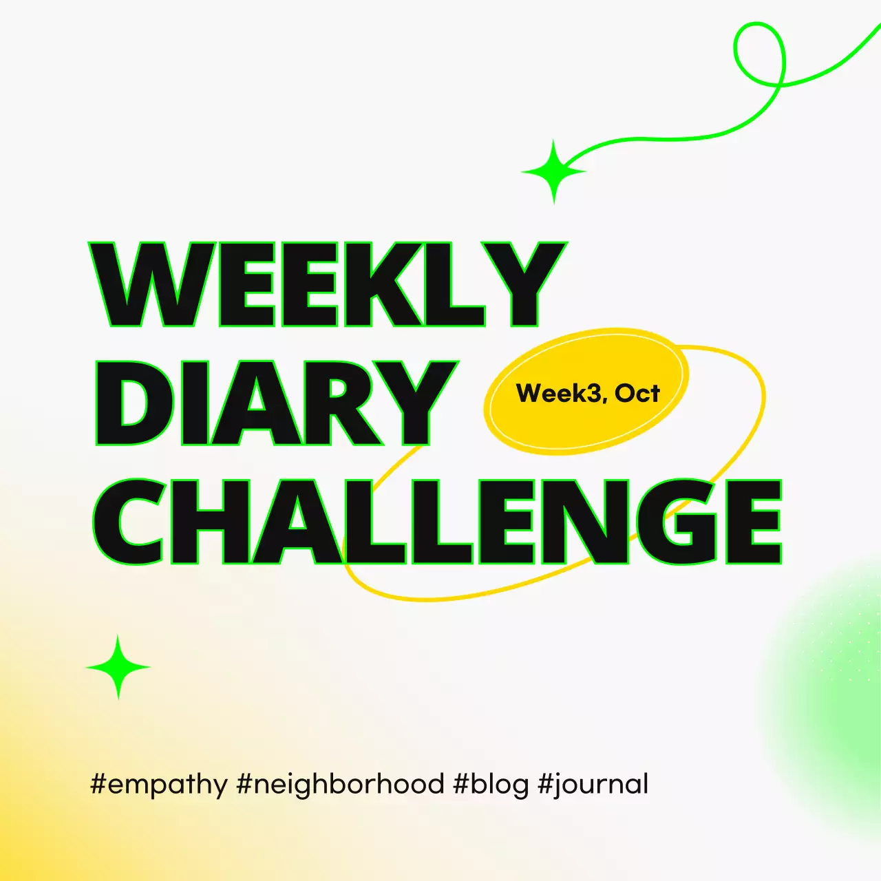 Green Modern Diary Challenge Social Media Post