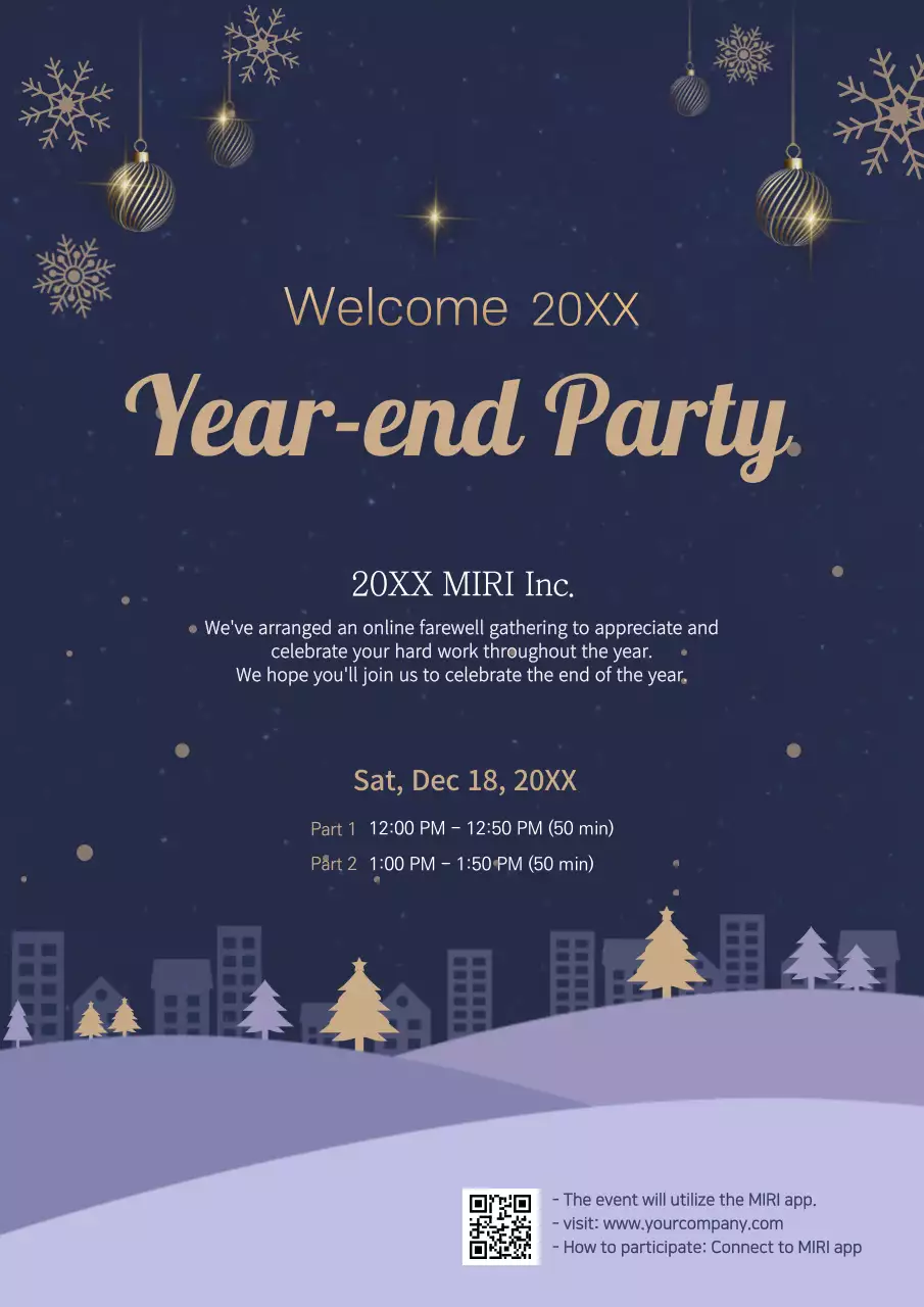 Navy Elegant Party Invitation Poster