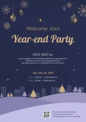 Navy Elegant Party Invitation Poster