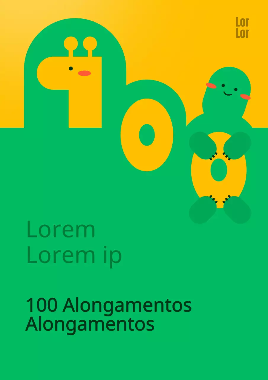 Testemunho de alongamento com personagem de tartaruga