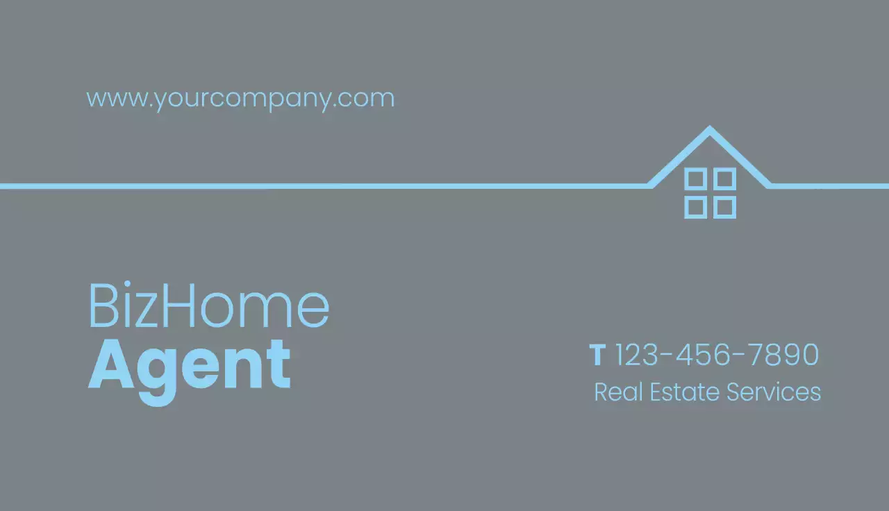 Grey Minimal Real Estate Business Card