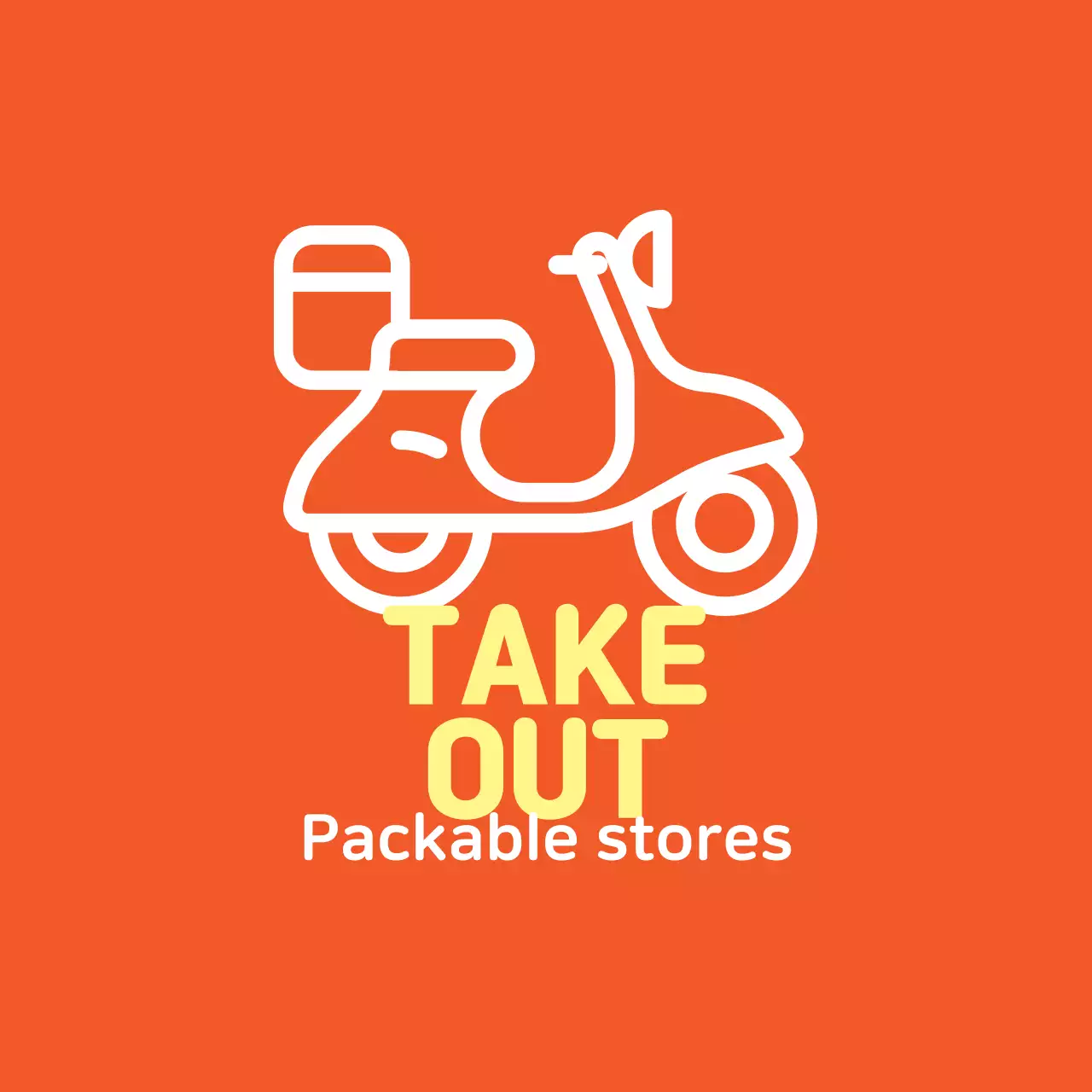 Rótulo ilustrado amarelo-laranja que pode ser embalado na loja