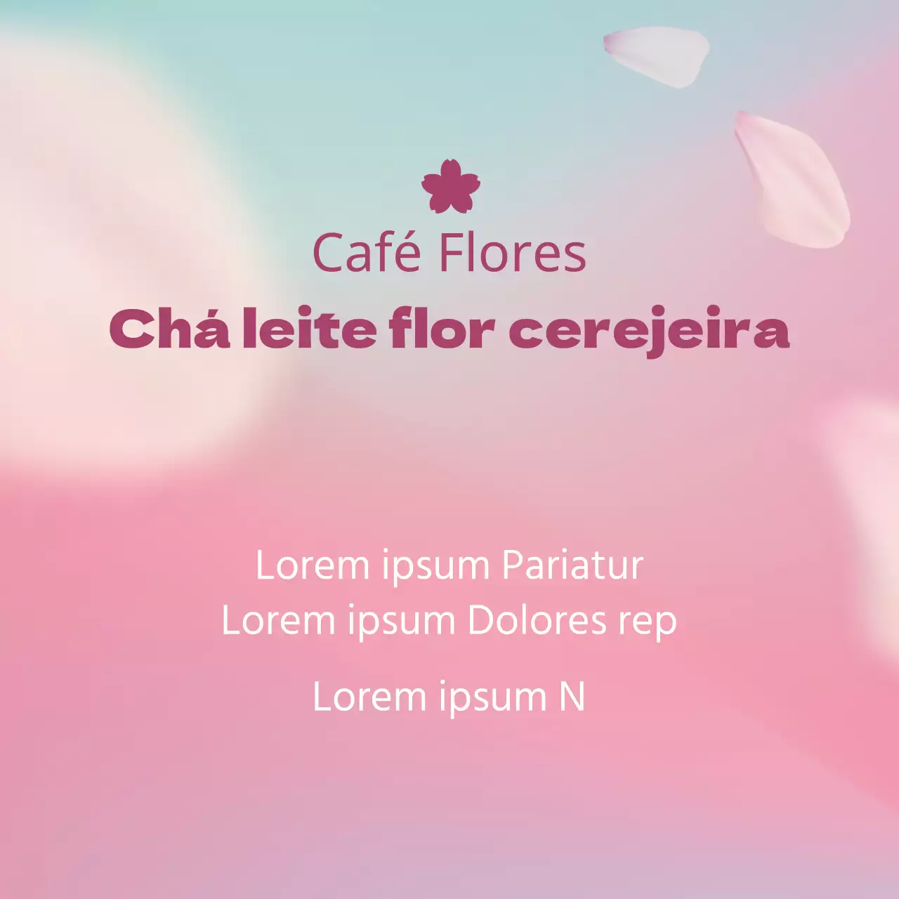 Chá com leite de flor de cerejeira