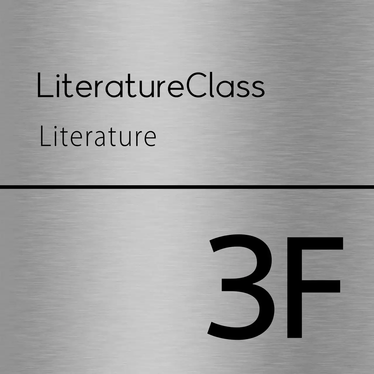 A simple placeholder with black school floor name text and lines.