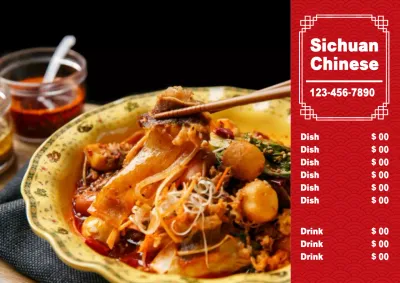 Red Traditional Chinese Menu Poster