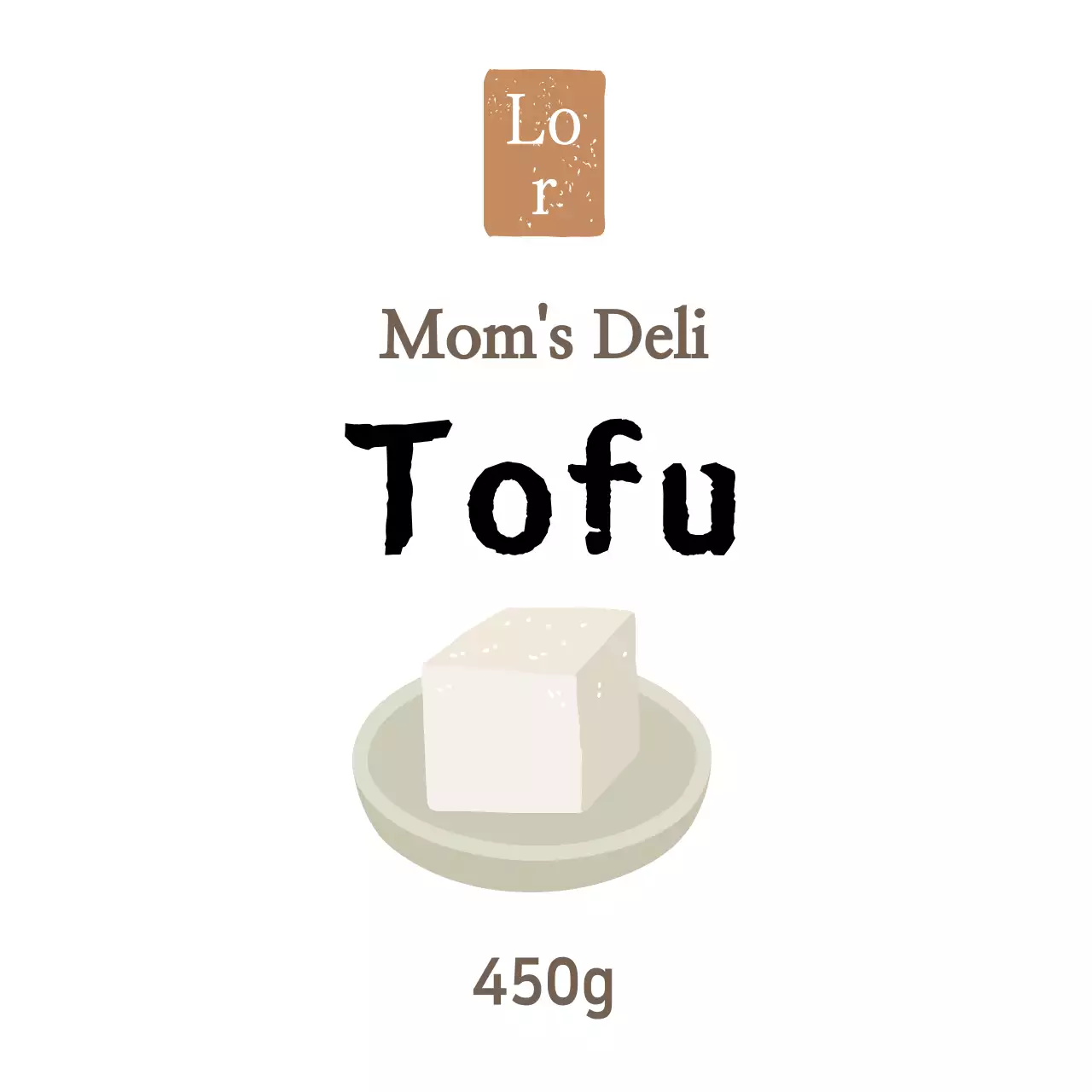 Nhãn dán đậu phụ cửa hàng món ăn đơn giản màu trắng cho món ăn phụ
