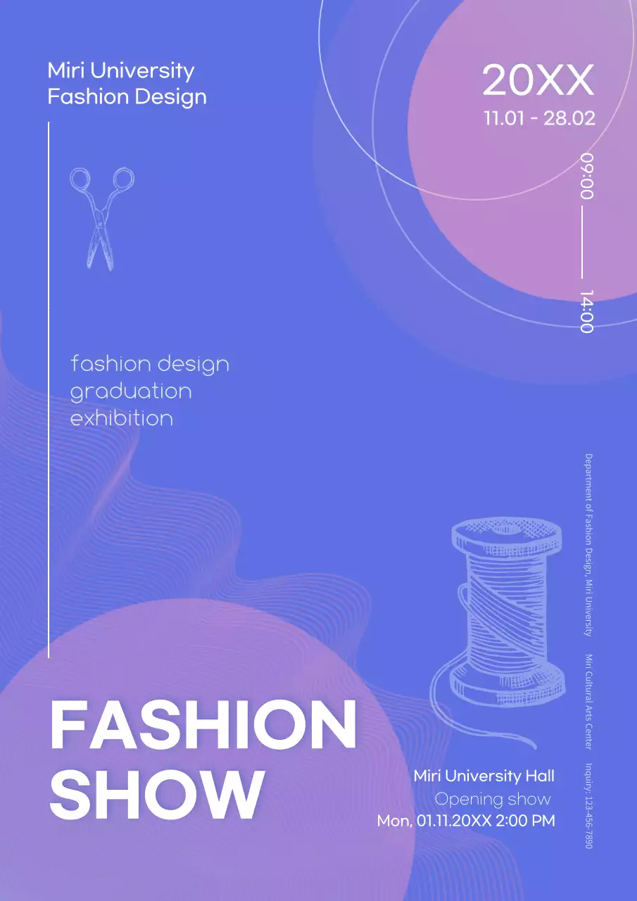 Blue Modern Fashion Exhibition Poster