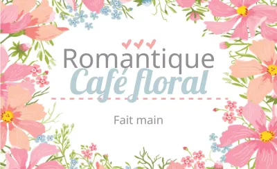 Promouvoir un café floral romantique avec des illustrations de fleurs roses