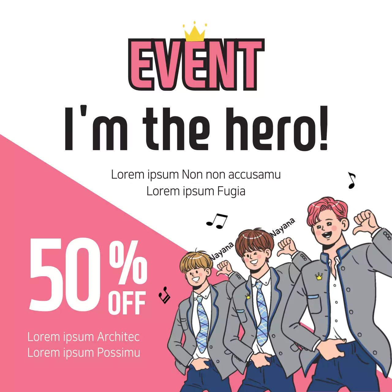 Pink Animation Event Promotion Banner