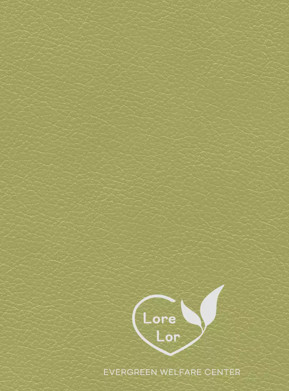 Sampul buku harian pusat kesejahteraan dengan logo yang terbuat dari hati dan dedaunan