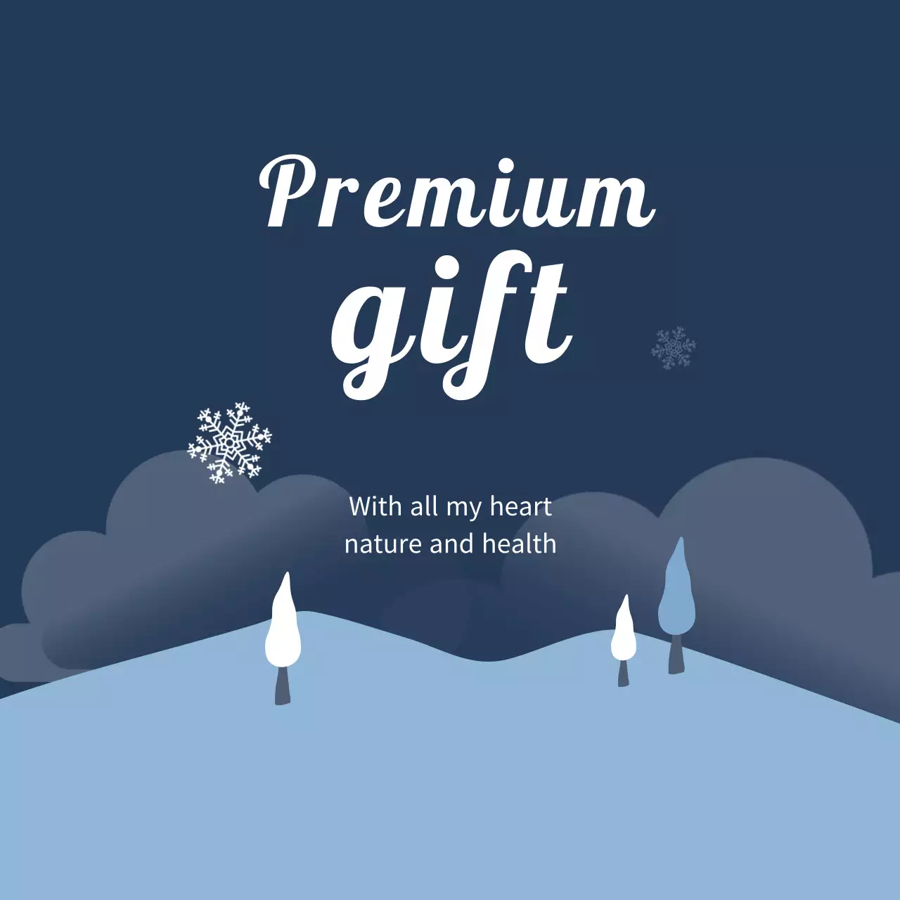 Nhãn quà tặng mùa đông minh họa màu xanh