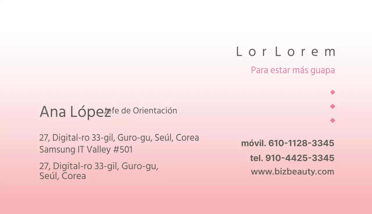 Tarjeta de visita de dermatólogo