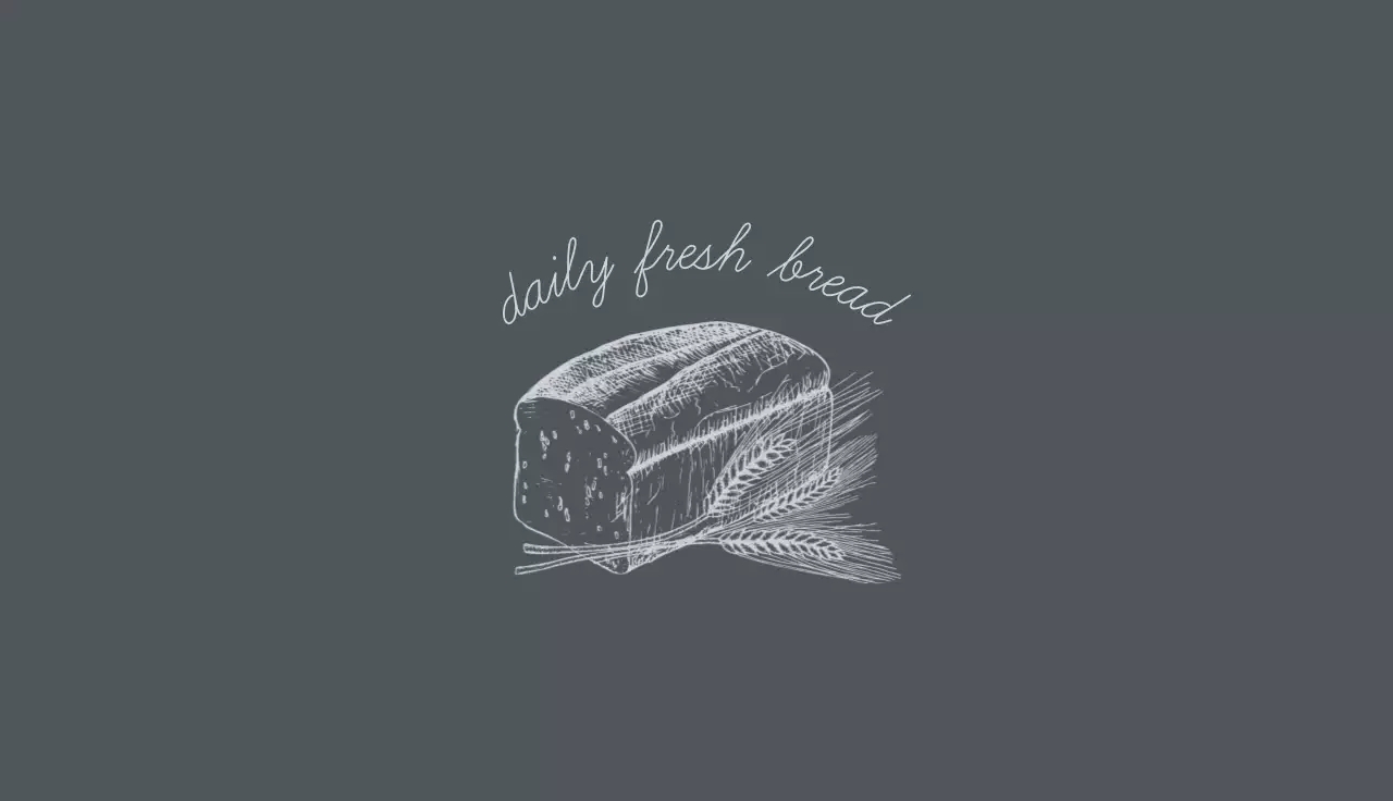 gray illustration vintage food bread bakery