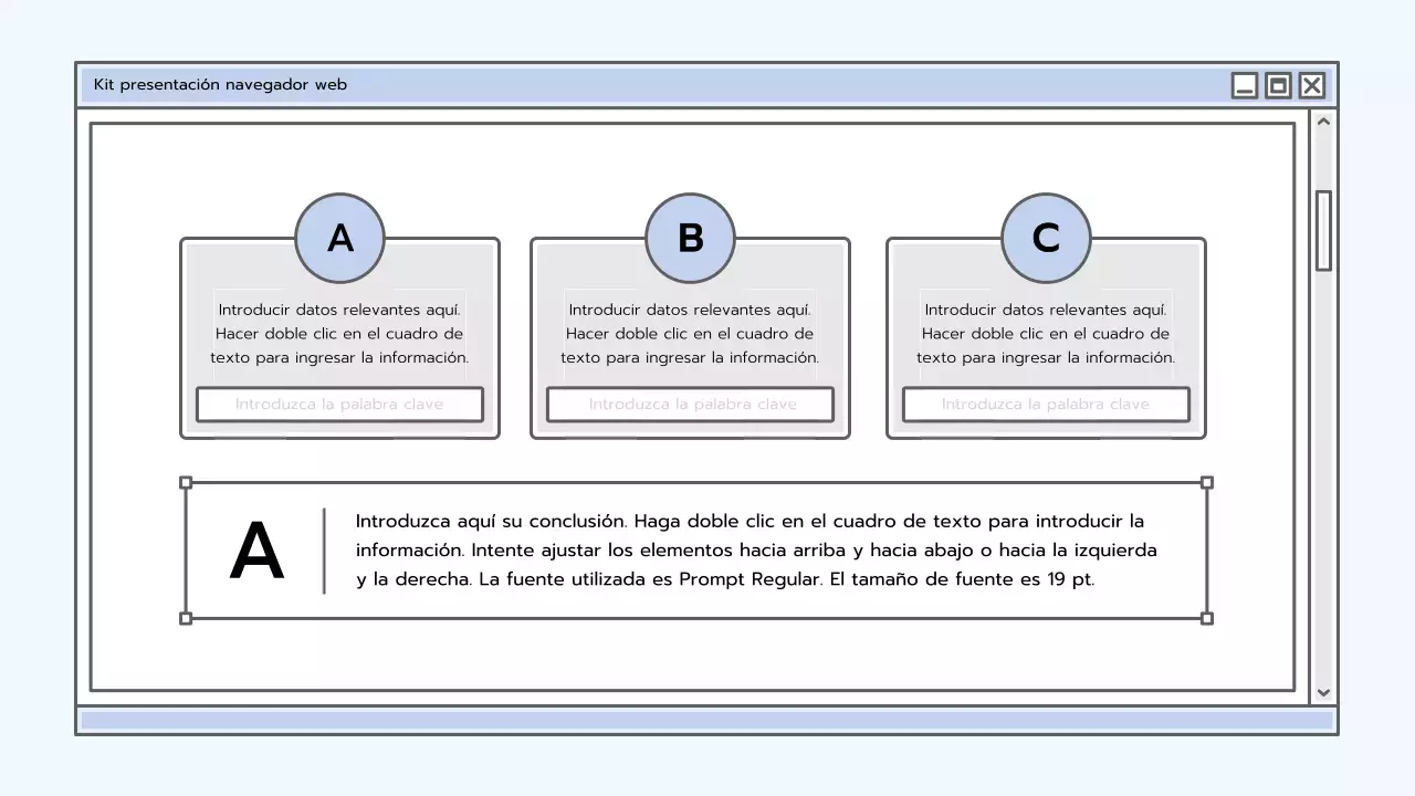Kit de presentación con un concepto de navegador azul claro