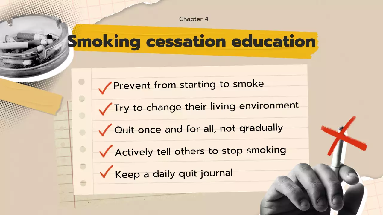 Beige Retro Teen Smoking Announcement Presentation