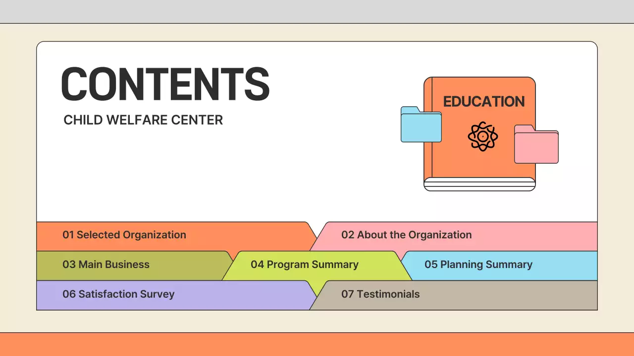 베이지 미니멀 웰페어 리포트 프레젠테이션