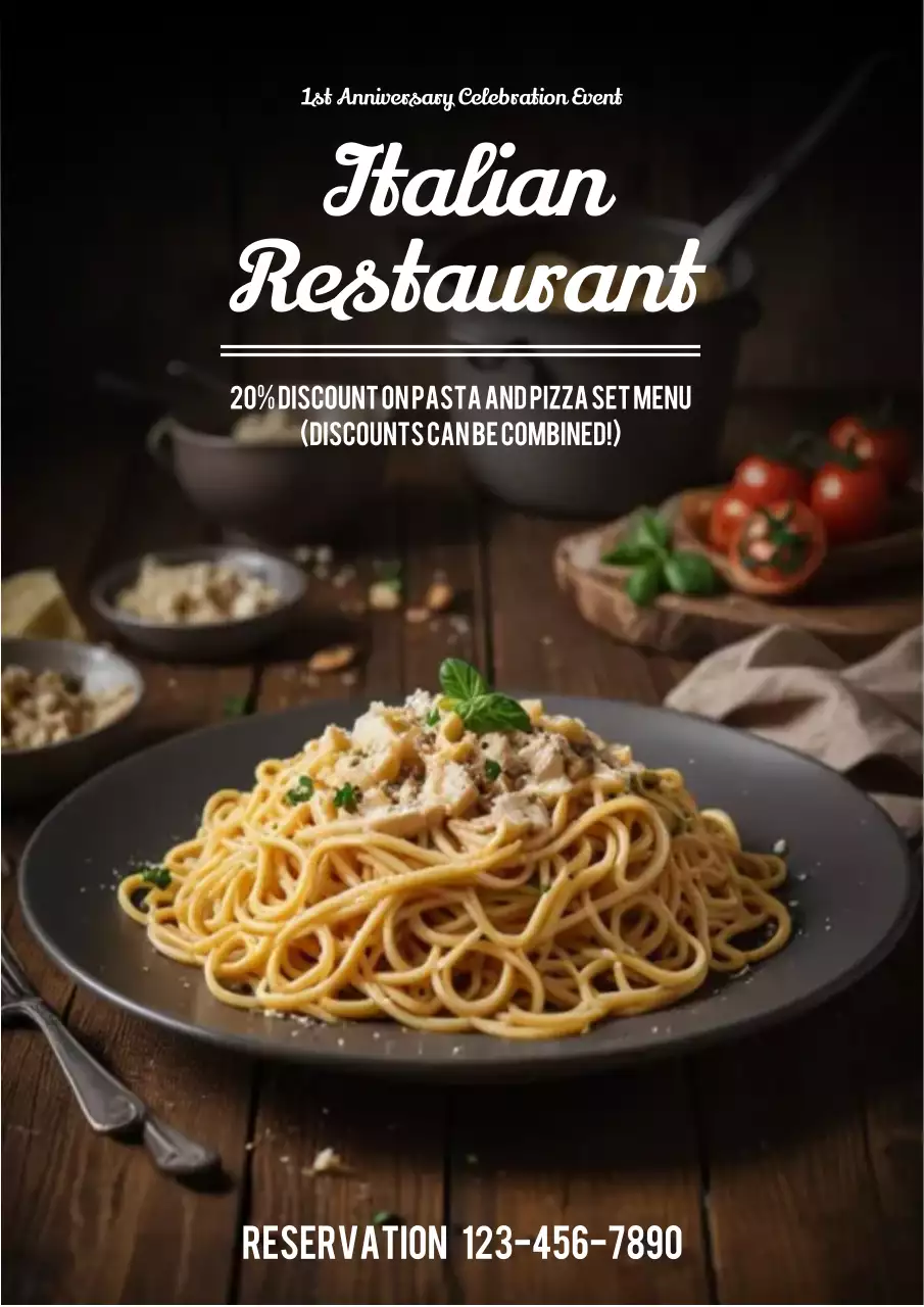 Brown Rustic Restaurant Promotion Poster